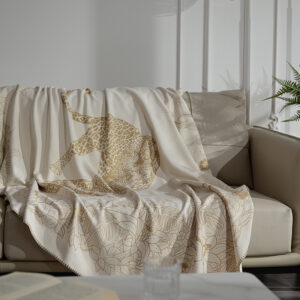 Golden Leopard Soft Cotton Cashmere Blanket