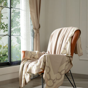 Cream Colored Chain Cotton Cashmere Blanket