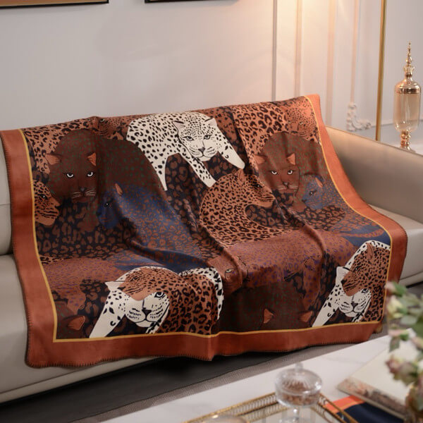 Wild Animal Blanket Printing Fox Fur Warm Blankets