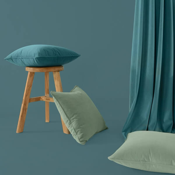 Heavyweight Velvet Throw Pillow Stream Bird Blue Series Throw Pillow