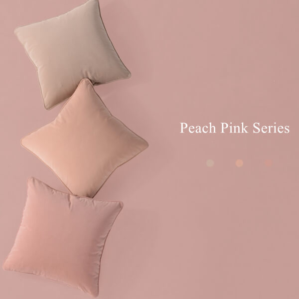 Peach Pink Series Throw Pillow Solid Color Throw Pillow