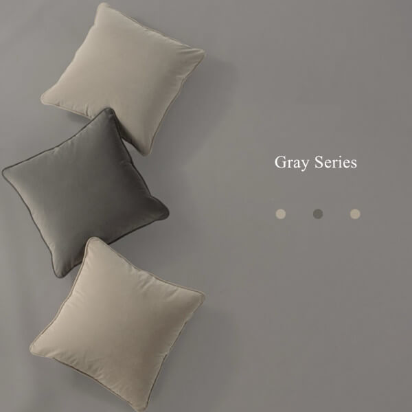 Gray Series Solid Color Throw Pillows Heavyweight Velvet Pillows