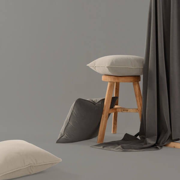 Gray Series Solid Color Throw Pillows Heavyweight Velvet Pillows