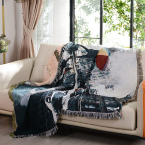 Multi-Purpose Blanket Woven Cotton Sofa Tassels Blanket