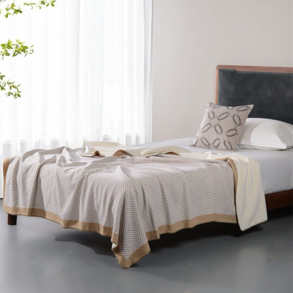 Argyle Blanket Soft Cotton Cashmere Blanket
