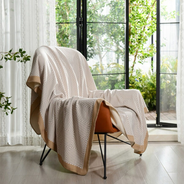 Argyle Blanket Soft Cotton Cashmere Blanket