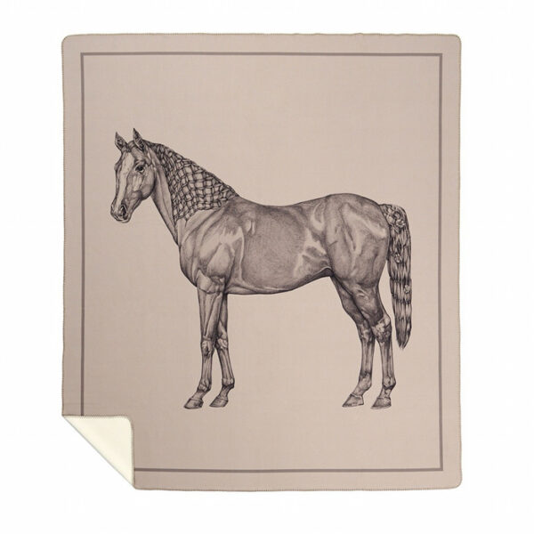 Elegant Blanket Cashmere Horse Priting Soft Blanket