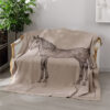 Elegant Blanket Cashmere Horse Priting Soft Blanket