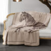 Elegant Blanket Cashmere Horse Priting Soft Blanket
