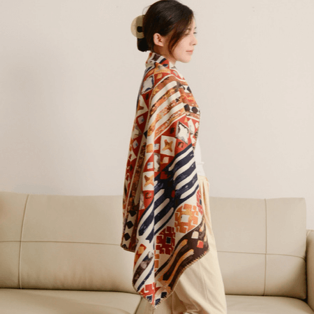 Comfortable Shawl Blanket Cotton Cashmere Shawl Blanket