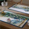 Placemat For Table Waterproof High-end Luxury Heron Design