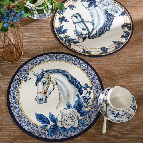 High-end Luxury Round Placemat Water And Oil Repellent