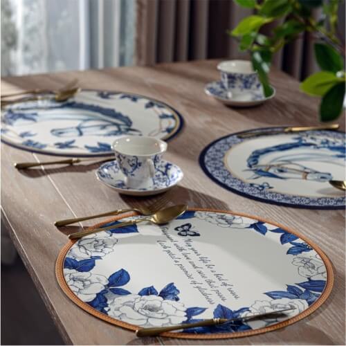 High-end Luxury Round Placemat Water And Oil Repellent