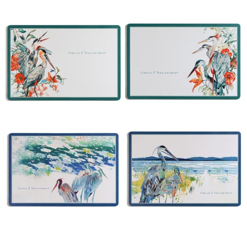 Placemat For Table Waterproof High-end Luxury Heron Design