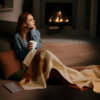 Exquisite Jacquard Blanket 100% Australian Wool Blanket Women Shawl Gifts