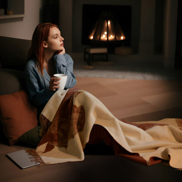 Exquisite Jacquard Blanket 100% Australian Wool Blanket Women Shawl Gifts